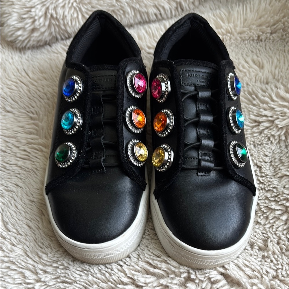 Kurt Geiger Kids Black Sneakers with Colorful Gems